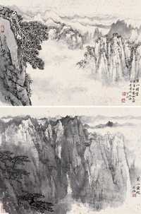 宋文治 黄山（二帧） 镜心